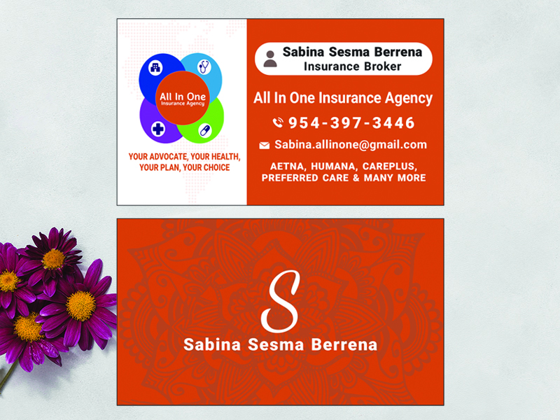 All In One Insurance Carla Sabin business card
