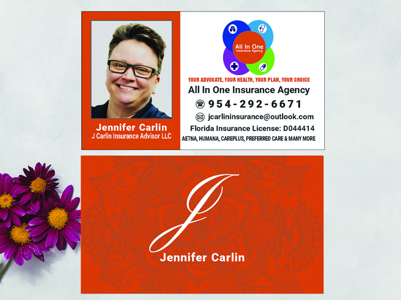 All in one Insurance carla b Jennifer business card